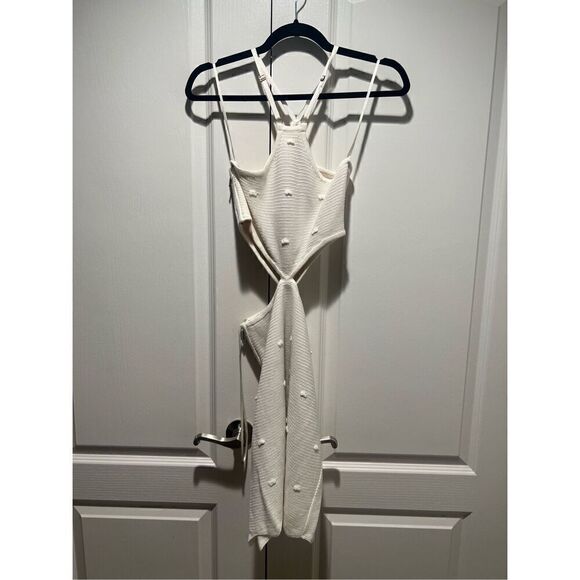 PAOLA BERNARDI Eva  Knit Mini Halter Dress with Cutout side Size S NWT $430 - Picture 6 of 8